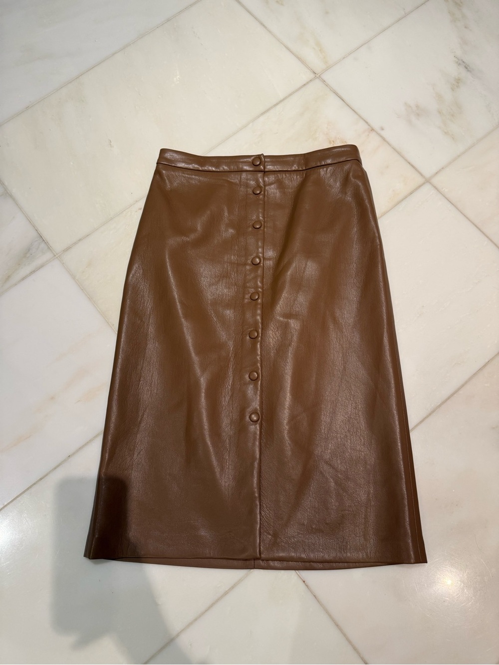 Wilfred vegan Leather Button-Front Midi Skirt